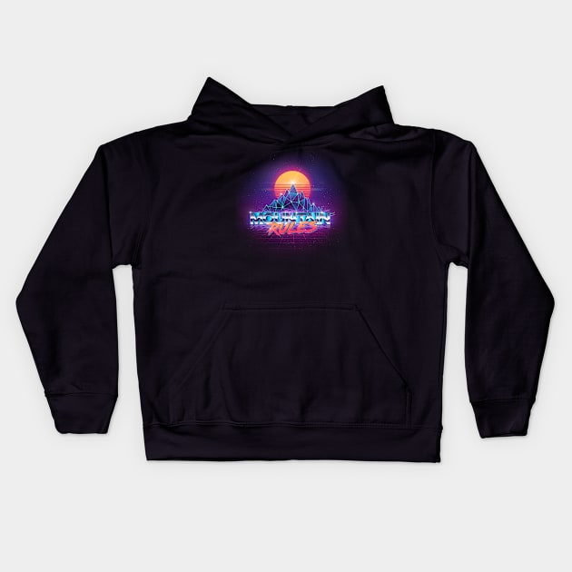 Mountain Rules! Kids Hoodie by SharkPants